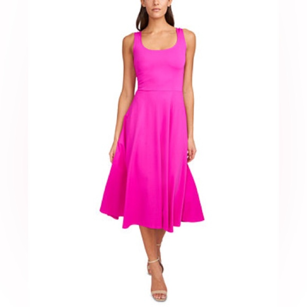 MSK Hot Pink Sleeveless Midi Dress